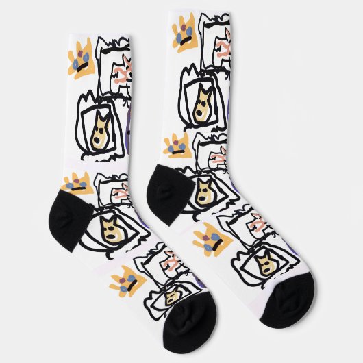 Welsh Corgi hearts  ソックス (右)