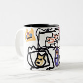 Welsh Corgi hearts  ツートーンマグカップ (正面左)