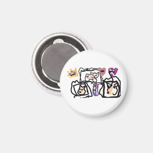 Welsh Corgi hearts  マグネット (正面/裏面)