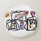 Welsh Corgi hearts  ラウンドクッション (裏面)