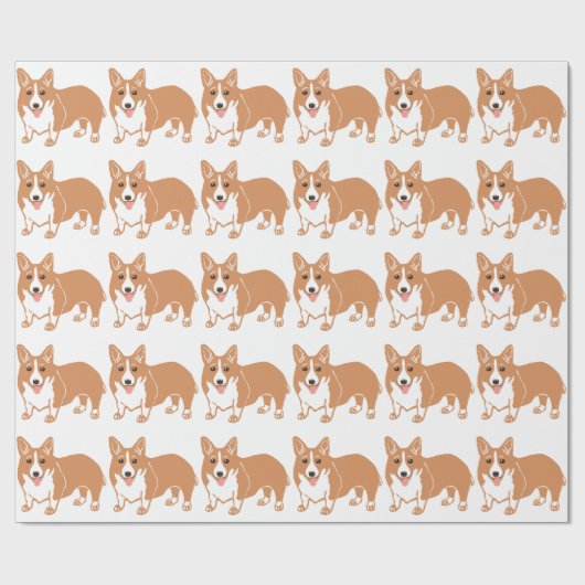 Welsh Corgi Pattern Wrapping Paper ラッピングペーパー (フラット)