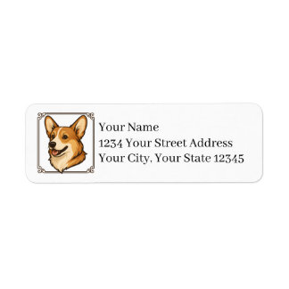 Welsh Corgi Return Address Labels ラベル