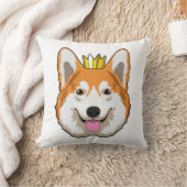 Welsh Corgi with Crown クッション (ブランケット)