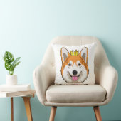 Welsh Corgi with Crown クッション (椅子)
