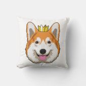Welsh Corgi with Crown クッション (正面)