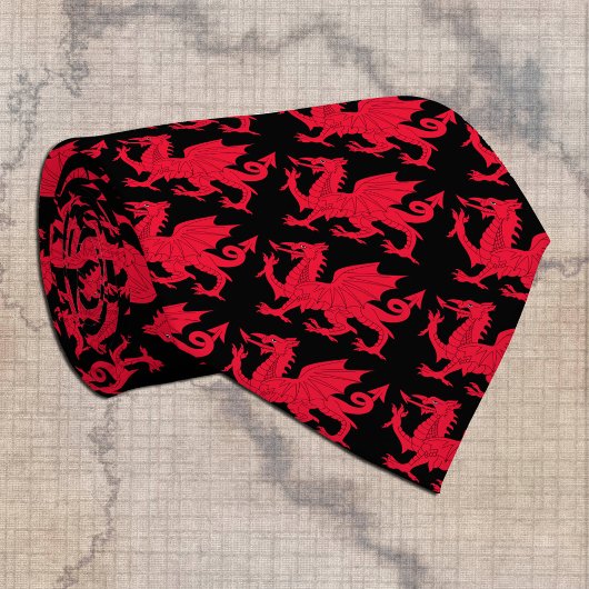 Welsh Dragon Tie & Cymru red dragon / Wales ネクタイ