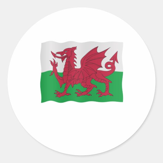 Welsh flag ラウンドシール (正面)