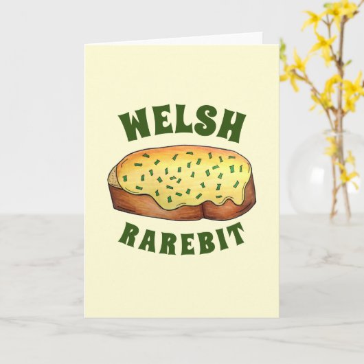 Welsh Rarebit Savory Cheese Toast British Food UK カード (黄色い花)