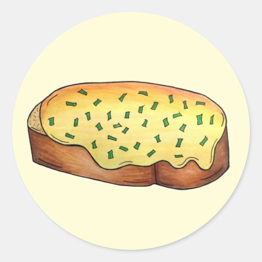 Welsh Rarebit Savory Cheese Toast British Food UK ラウンドシール (正面)