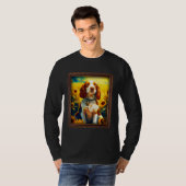 Welsh Springer Spaniel Painting Sunflower Flower M Tシャツ (正面フル)