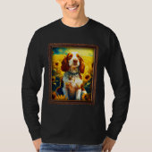Welsh Springer Spaniel Painting Sunflower Flower M Tシャツ (正面)