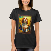 Welsh Springer Spaniel Painting Sunflower Flower M Tシャツ (正面)