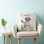 Welsh Springer Spaniel Watercolor Personalized Dog クッション (椅子)