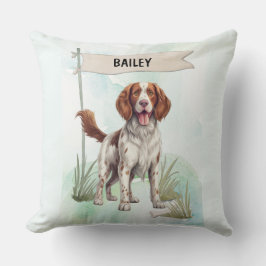 Welsh Springer Spaniel Watercolor Personalized Dog クッション