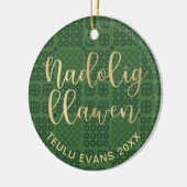 Welsh Tapestry毛布パターン、Carthen Nadolig セラミックオーナメント (左)