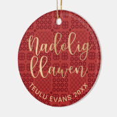 Welsh Tapestry毛布パターン、Carthen Nadolig Ce セラミックオーナメント (左)