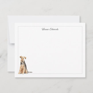 Welsh Terrier Gray Border Personalized ノートカード