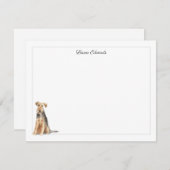 Welsh Terrier Gray Border Personalized ノートカード (正面/裏面)