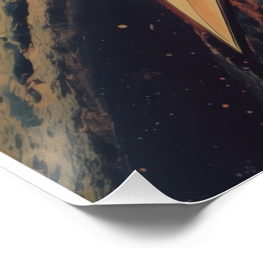 Weltall Reise-Retro Futurismus ポスター (コーナー)