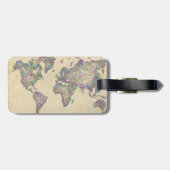 Weltkarte | Buntes Gekritzel ラゲッジタグ (裏面横)