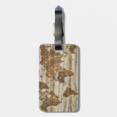 Weltkarte | Holz-Kompass ラゲッジタグ (裏面縦)