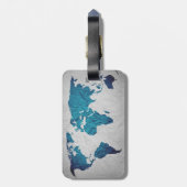 Weltkarte | Zerknittertes Papier ラゲッジタグ (裏面縦)