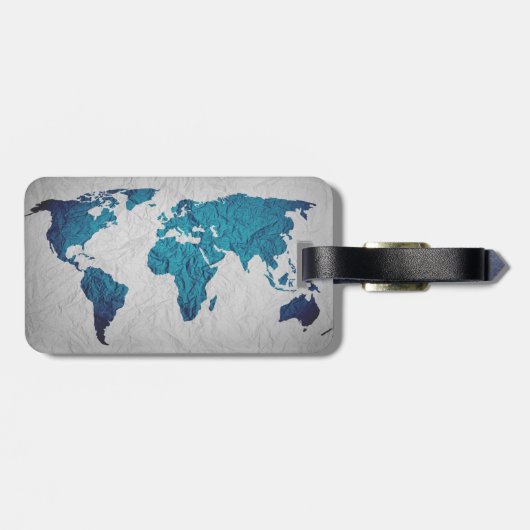 Weltkarte | Zerknittertes Papier ラゲッジタグ (裏面横)