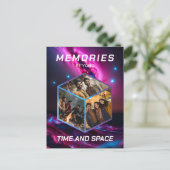 Weltraum 3D Foto Würfel Bilder Kollage ポストカード (スタンド正面)