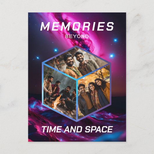 Weltraum 3D Foto Würfel Bilder Kollage ポストカード (正面)