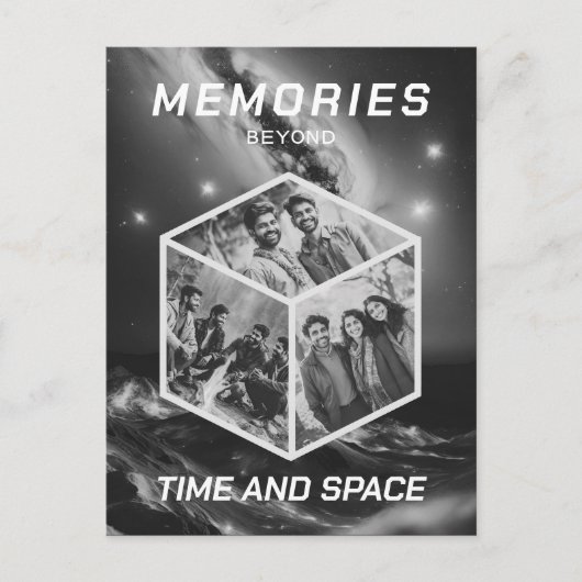 Weltraum 3D Foto Würfel Bilder Kollage ポストカード (正面)
