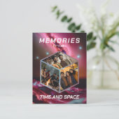 Weltraum 3D Foto Würfel Bilder Kollage ポストカード (スタンド正面)