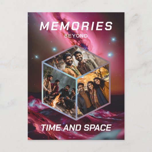 Weltraum 3D Foto Würfel Bilder Kollage ポストカード (正面)