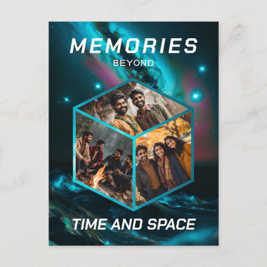 Weltraum 3D Foto Würfel Bilder Kollage ポストカード (正面)