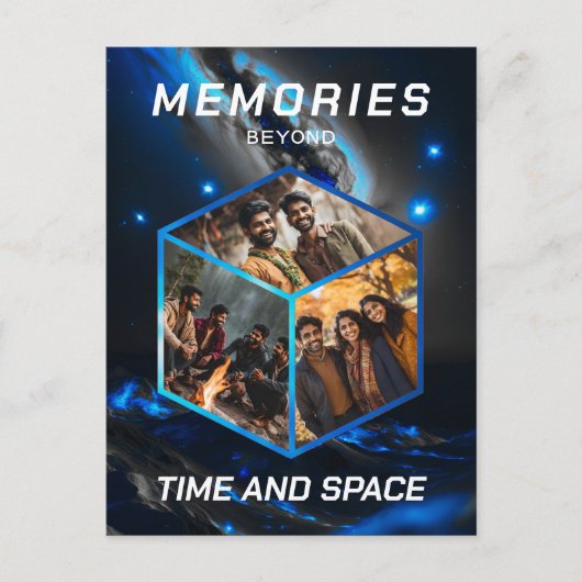 Weltraum 3D Foto Würfel Bilder Kollage ポストカード (正面)