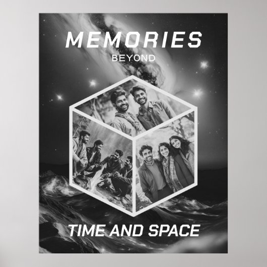 Weltraum Foto Kollage in 3D Poster ポスター (正面)