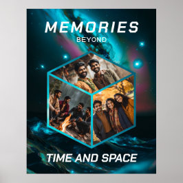 Weltraum Foto Kollage in 3D Poster ポスター