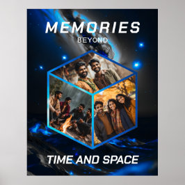 Weltraum Foto Kollage in 3D Poster ポスター