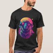 Weltraum-Schaf im Retro-Design Tシャツ (正面)