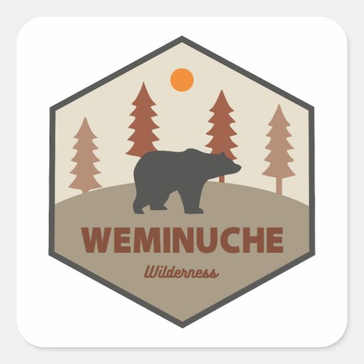 Weminuche Wilderness Colorado Bear スクエアシール (正面)