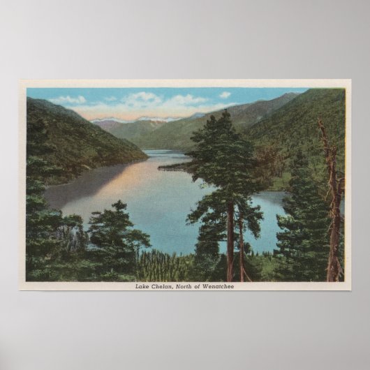 Wenatchee, WAView of Lake Chelan ポスター (正面)