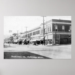 Wenatchee、Wenatcheeの道のWashingtonView ポスター