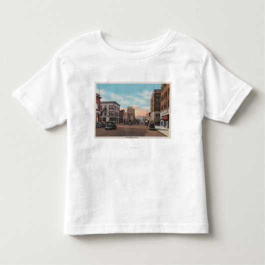Wenatchee、Wenatchee Ave.のWAStreetの眺め トドラーTシャツ (正面)