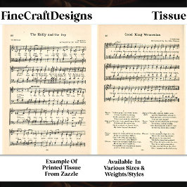 Wenceslas + Holly Ivy Sheet Music DU6 Decopage 薄葉紙