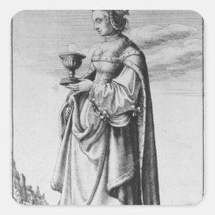 Wenceslaus Hollar著エッチングされるSt.バーバラ1647年 スクエアシール