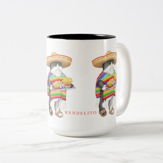 WENDELITO背の高い黒い2トーンのマグカップ ツートーンマグカップ (正面右)