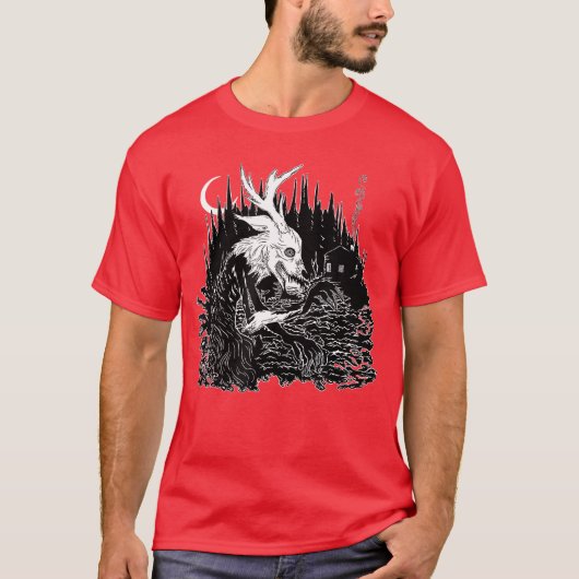 Wendigohe Cryptid Cannibal Spirit of the Horror Fo Tシャツ (正面)