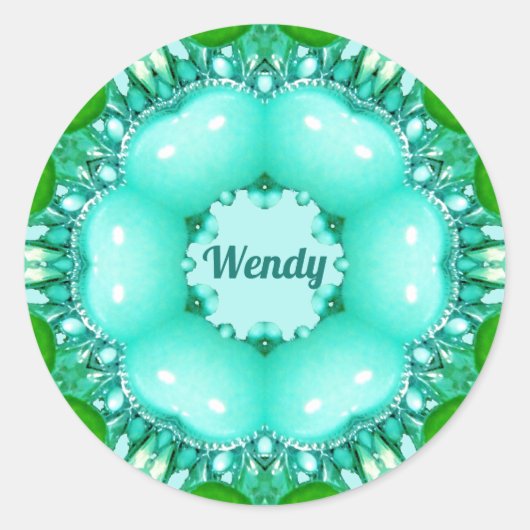 WENDY ～明るい抽象芸術フラクタル模様クラシック～ ラウンドシール (正面)