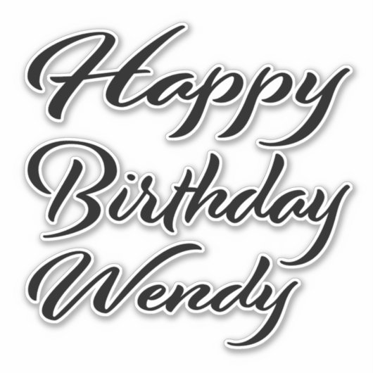 Wendy Name Vorname black Sticker Geburtstag シール (正面)