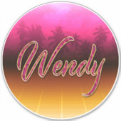 Wendy Vorname Name golden pink Aufkleber Sticker シール (正面)