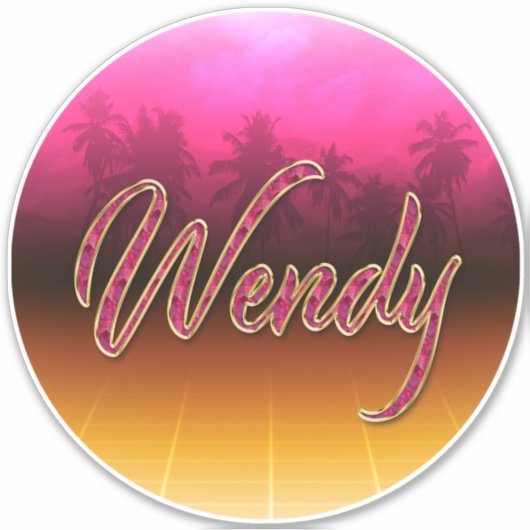 Wendy Vorname Name golden pink Aufkleber Sticker シール (正面)
